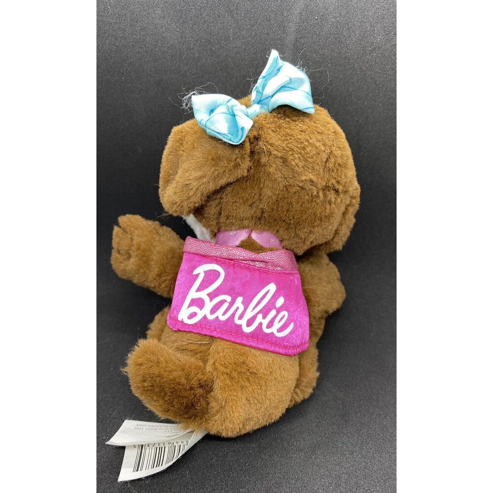 Barbie Great Puppy Adventures Plush Puppy Dog Pink Shirt Blue Bow